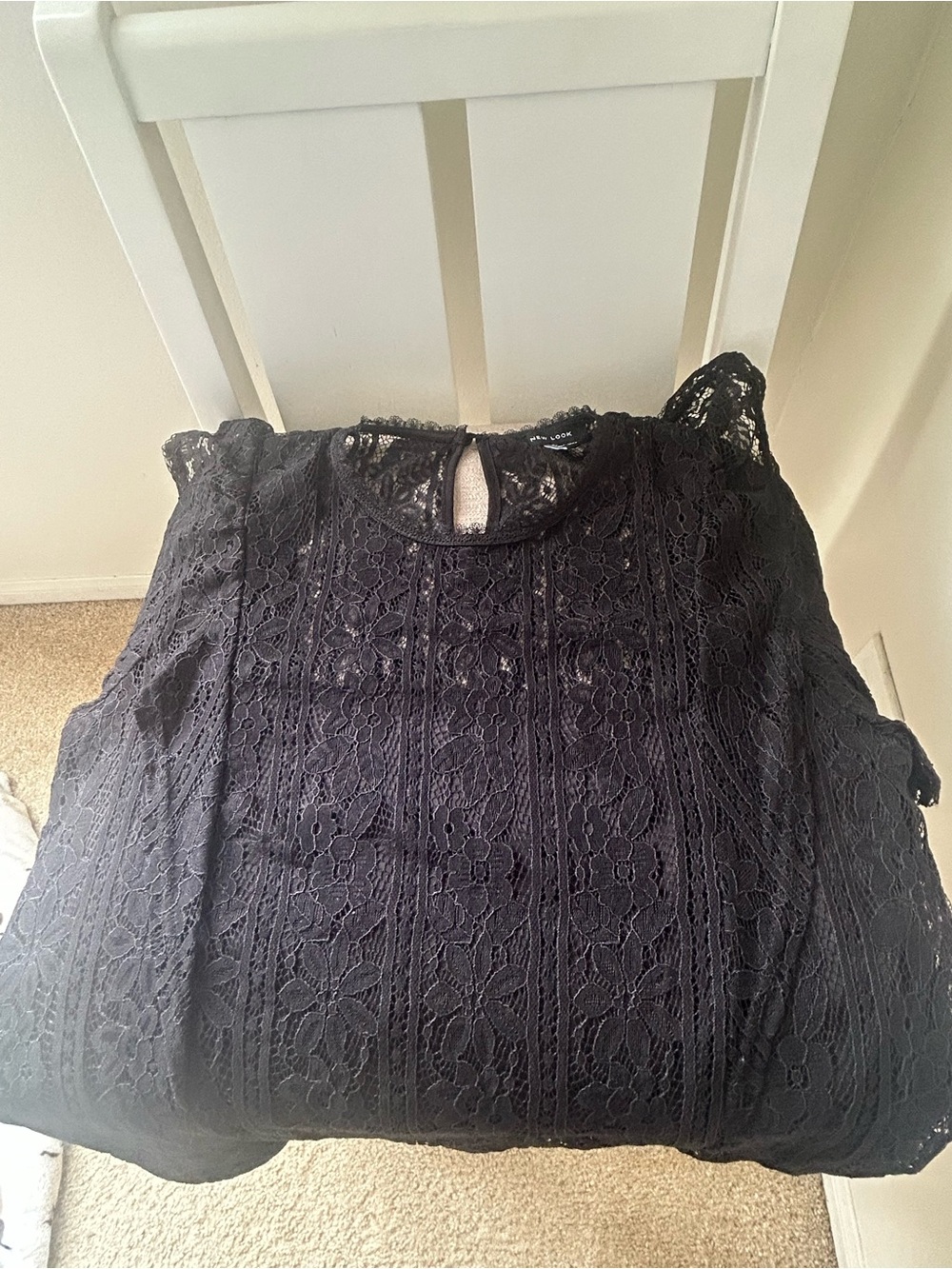 New Look Black Lace Sleeveless Blouse
